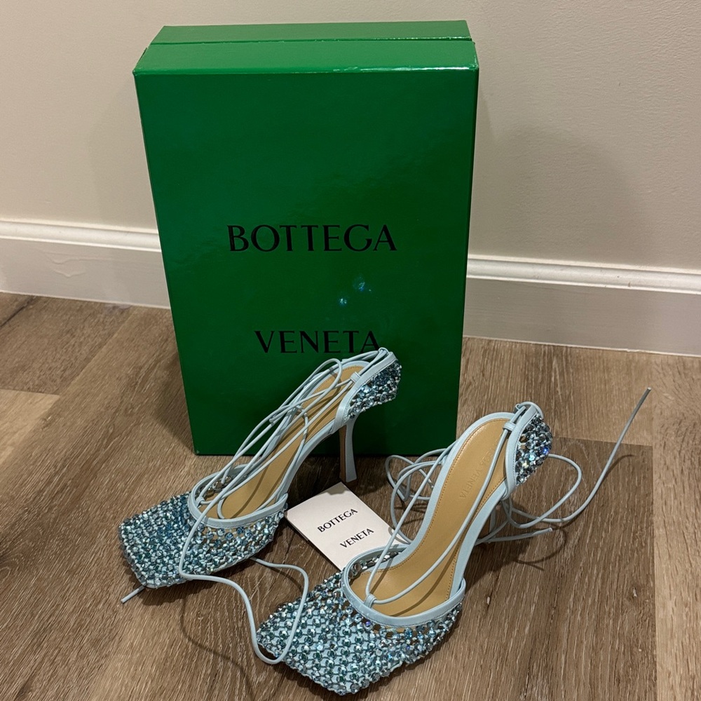 Bottega Veneta Sparkle Stretch Sandals - Blue